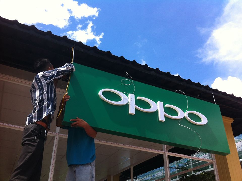 Bảng Oppo Cafe Dương Tứ - 2 mặt chữ LED âm